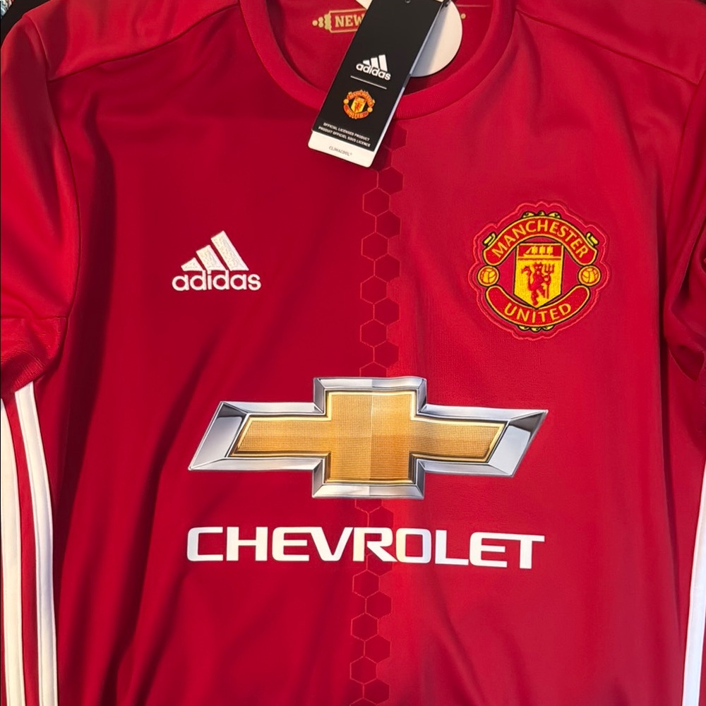 adidas Red Manchester United Short Sleeve Tee